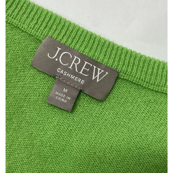 J.Crew Cashmere Relaxed Cropped V Neck Sweater in Green - Picture 4 of 4